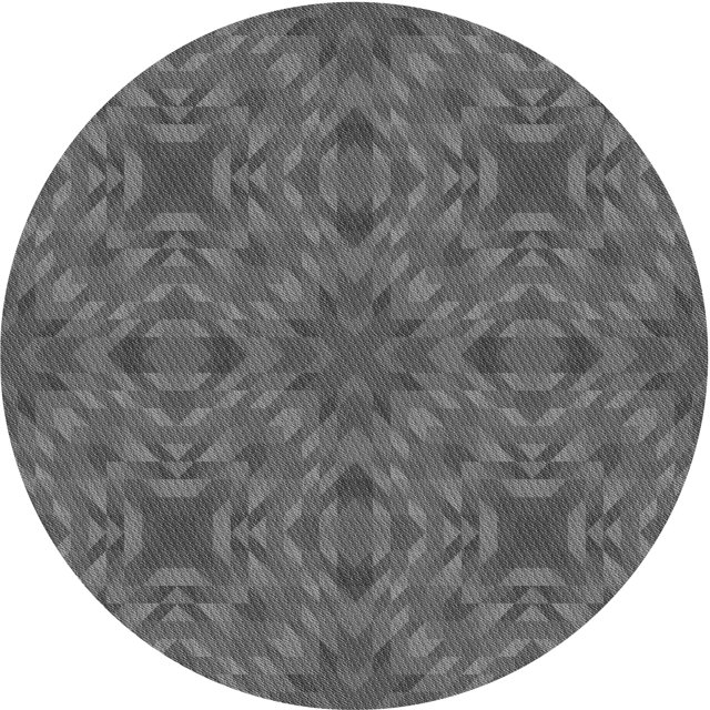 Ahgly Company Tapis de Zone Rond Gris Transitionnel pour Intérieur Lavable à la Machine, 4 Pieds Rond