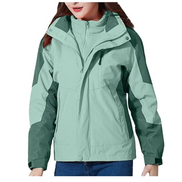 Pisexur Manteau Chaud pour Femmes Imperméable Manteau de Ski Coupe-Vent 3-en-1 Manteau d'Hiver Doublure en Molleton pour Pluie Neige Randonnée en Plein Air