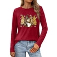 thumbnail image 1 of Chemises à Manches Longues pour Femmes Tendance Lot Hauts à Manches Longues pour Femmes Chic Décontracté Printemps 2026 T-Shirt de Noël pour Femme T-Shirt à Imprimé Lettres de Noël T-Shirt Graphique Arbre de Noël Col Rond Haut à Manches Longues m, 1 of 6