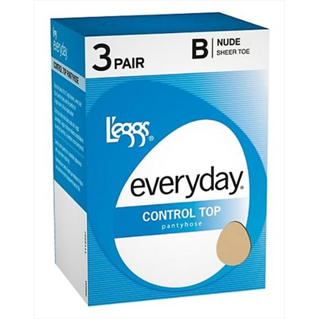 Leggs 39600 Everyday Control Top St 3 Pair Size B, Suntan Brown