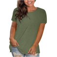 thumbnail image 1 of Blouses à Manches Courtes pour Femmes Mode pour Femmes Uni Col Rond T-Shirt à Manches Courtes Blouse Hauts Amples Femmes Hauts à Manches Courtes Femmes Blouse à Manches Courtes Hauts à Manches Courtes pour Femmes, 1 of 6