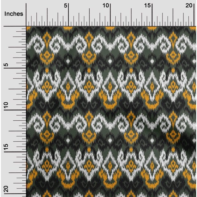 oneOone Viscose Chiffon Fabric Diamond & Swirl Ikat Decor Fabric Printed BTY 42 Inch Wide