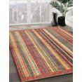 thumbnail image 2 of Ahgly Company Tapis Rectangulaire Abstrait Rouge Brique, 7 Pieds x 10 Pieds, 2 of 6