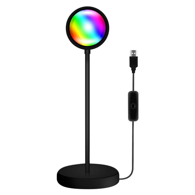 Pompotops Sunset Projection Lamp LED Sunset Projector Lamp Romantic Golden Hour Night Light For Room Decor, Selfies, Photography, Photoshoots Party USB Charging Clearance