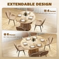 thumbnail image 4 of HOMCOM 43"-59" Extendable Dining Table Round to Oval Kitchen Table Natural, 4 of 10