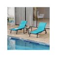 thumbnail image 2 of Bingirl Home Outdoor Lounge Chairs With Wheels Adjustable Backrest Poolside Loungers Patio Chaise Lounge Chairs With Side Table Set Of 3, 2 of 8