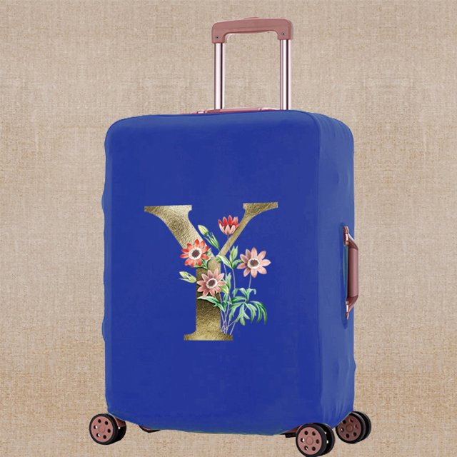 Luggage Cover Scratch Resistant Trolley Protective Case Apply To 18-32 Inch Golden Flower Print Suitcase Travel Accessory Covers 8Golden flower Y M (22-25inch)