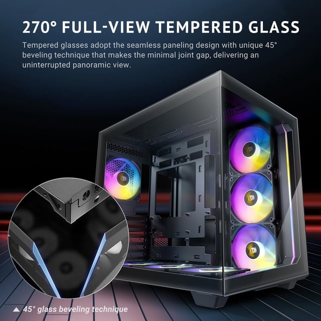 ANTEC DARK CUBE GAMING CASE C5 ARGB, BLACK - Mid Tower