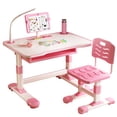 thumbnail image 2 of Ensemble de Bureau et Chaise d'Étude pour Enfants, Table d'Écriture pour Tout-Petits à Hauteur Réglable avec Support de Lecture Inclinable et Lumière de Table DEL, Table d'Apprentissage pour Enfants pour Salon et Chambre avec Tiroir Extra Grand, 2 of 5