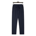 thumbnail image 4 of WRKEKC Casual Pants for Men Spring Fall Fashion Solid Color Drawstring Elastic Waist Long Pants for Daily Casual Outings Lounge　Wear, 4 of 9