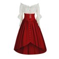 thumbnail image 1 of LOVZFMLL Costume Renaissance pour Femmes Robe Victorienne Médiévale Paysanne Manches à Volants Laçage Chemise Asymétrique Robe Maxi Tenue de Fête d'Halloween Cosplay, 1 of 4