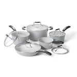 Starfrit The Rock Terra 10-Piece Cookware Set, Ceramic Non-Stick Rock.Tec Surface, Thick Aluminum Base, Oven & Dishwasher Safe, PFAS-Free