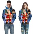 thumbnail image 1 of Couple Sports Vacances Sweater Imprimé Coloré Père Noël Chandail à Capuche pour Femmes en Liquidation, 1 of 3