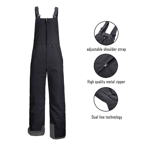 Kctiaxy Ski Pants Men Women Winter Warm Solid Color Snow Pants Thickened Outdoor Waterproof Windfpoof Ski Suits Overalls