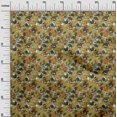 thumbnail image 3 of oneOone Polyester Spandex Dark Mustard Fabric Abstract Floral Craft Projects Decor Fabric Printed By The Yard 56 Inch Wide, 3 of 5