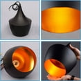 thumbnail image 4 of Heavenly Collections | Suspension Larme Moderne - Plafonnier Suspendu Noir Mat Style Mid-Century - Lustre Goutte Contemporain avec Intérieur en Feuille d'Or Martelée, 4 of 13