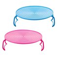 thumbnail image 4 of Minkissy 2Pcs Blue Microwave Oven Tray Rack for Home Layered Food Storage Organizer, 4 of 8
