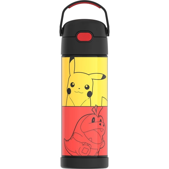 Thermos Kids Stainless Steel Vacuum Insulated Funtainer Water Bottle with Spout Lid, 470 ml, Pokemon
