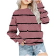 thumbnail image 1 of Yuyuzo Chandails en Molleton pour Filles Tout-Petits Col Rond Manches Longues Décontracté Confortable Rayé Pull d'Automne pour Bébé Fille, 1 of 5