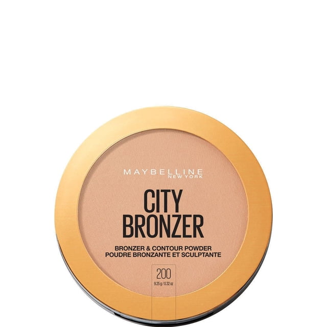 Maybelline New York FaceStudio® City Bronze Bronzer Medium powder bronzer and contour compact with matte light brown shade and gold circular frame, 9.25 g (0.32 oz), ideal for all-over bronzing and subtle contouring to enhance natural skin radiance