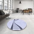 thumbnail image 4 of Ahgly Company Tapis d'Intérieur Lavable en Machine Carré Transitionnel Lavande Bleu, 6 Pieds Carré, 4 of 7