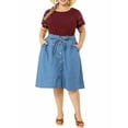 thumbnail image 2 of Agnes Orinda Women's Plus Size Tops Lace Panel Short Sleeves Spring Summer Solid Work Blouses 3X Wine Red, 2 of 7