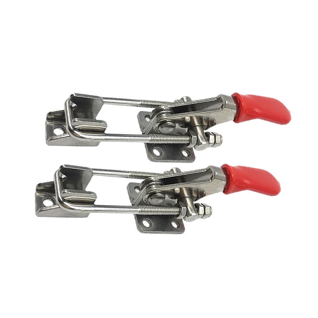 Miangastore 2 Pcs Solid Toggle Latch Clamp Metal Adjustable Door Cabinet Box Case Toggle Latch Heavy Duty Hand Tool