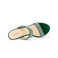 thumbnail image 4 of BLISSFUL STEP Women's Open Toe Stiletto High Heel Rhines Mules Sandals Emerald Green 9, 4 of 7