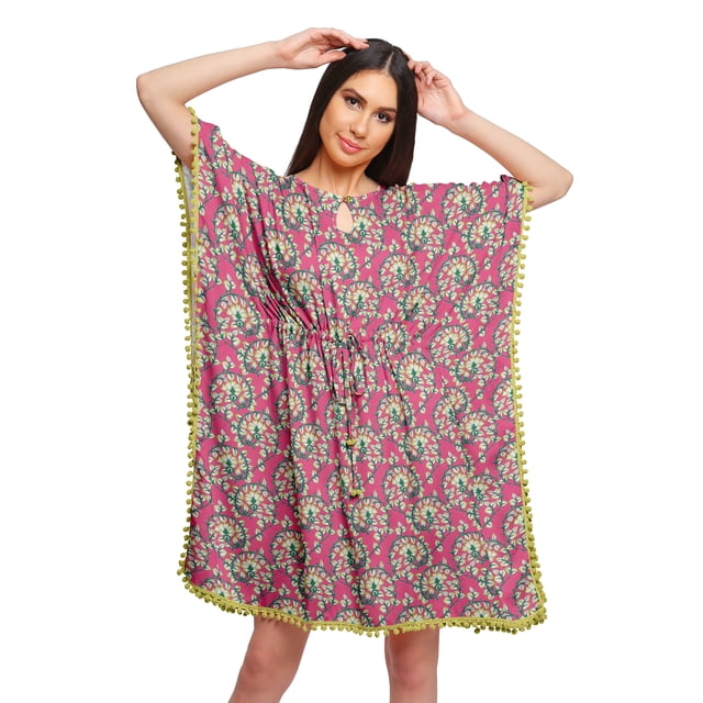 Moomaya Robe Caftan Imprimée de Couverture de Bikini Robes Caftan pour Femmes Grande Taille