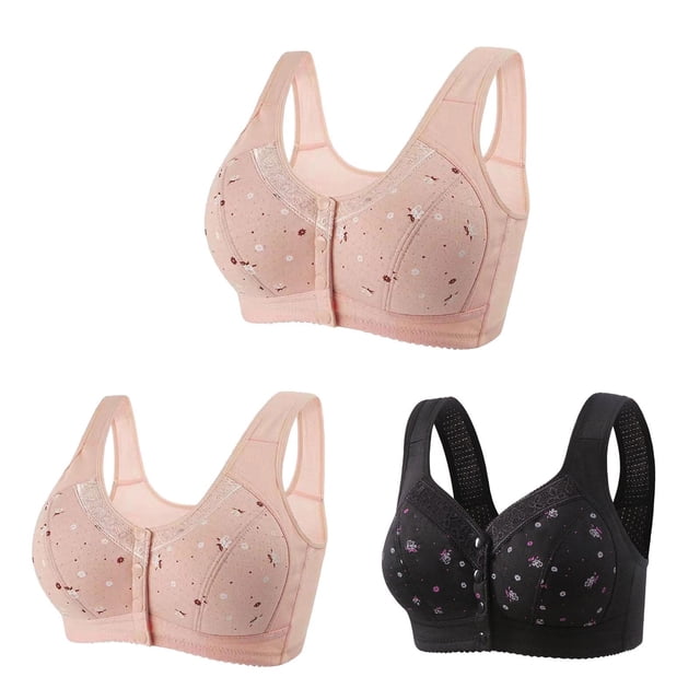Bigersell Push up Bras for Women Pack of 3 3pcs Training Bra Style R-62 Breathable Pullover Bras R-62-pinks