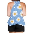 thumbnail image 4 of Weiqiqre Womens Tank Tops Adjustable Tie Neckline Ruffle Hem Sleeveless Flowy Halter Tops, 4 of 6