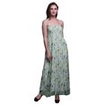thumbnail image 1 of Bimba Robe Longue Maxi à Imprimé de Feuilles de Bleuet pour Femmes, Corsage Smocké - X-Grand, 1 of 7