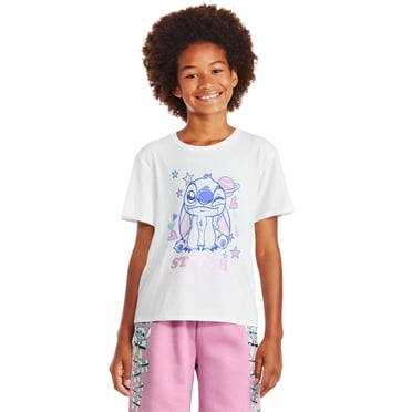 T-shirt à imprimé graphique Stitch Disney pour filles