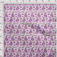 thumbnail image 4 of oneOone Silk Tabby Fuschia Pink Fabric Asian Paisley With Floral Sewing Material Print Fabric By The Yard 42 Inch Wide, 4 of 4