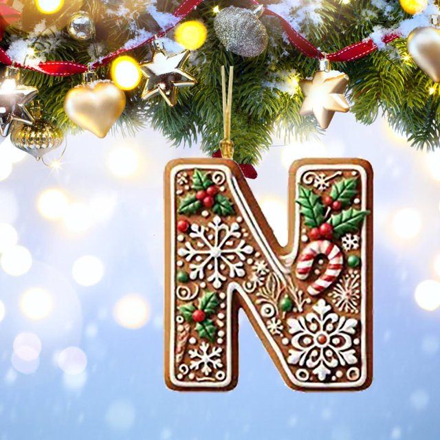 Rwnbm 26 Letters Christmas Tree Decoration Pendant Christmas Tree Ornaments Personalized DIY Christmas Ornaments Christmas Decoration Xmas Tree Hanging Decor Feature