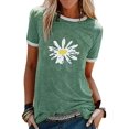 thumbnail image 1 of YourTops T-Shirt Vintage pour Femmes à Marguerites Rétro Hippie (3-Vert, Petit), 1 of 2