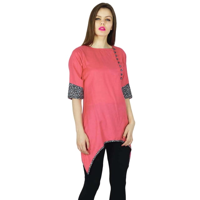 Phagun Kurti Rose Indien Haut Kurta de Designer Femme Rayonne Haut Décontracté Tunique Robe