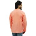 thumbnail image 4 of Atasi Kurta Court à Col Officier pour Homme en Coton Pêche Tunique Décontractée - Petit, 4 of 7