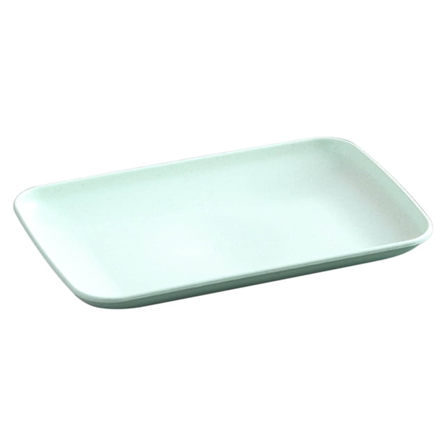 Green Thickened Rectangular Serving Plates For Barbecue And Snacks Durable Plastic Dishware Set With Easy-Grip Design #L0n02