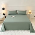thumbnail image 1 of Qonioi Solid Color Bed Sheet, Washable Polyester Fitted Sheet, Easy Care Deep Pocket Sheet for Mattress, Queen King Size Bedding 220x230cm, 1 of 6