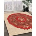 thumbnail image 3 of Ahgly Company Tapis Rectangulaire Rouge Lavable en Machine, 6 Pieds x 9 Pieds, 3 of 7