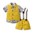thumbnail image 2 of Birdeem Boys Short Sleeve Printing Shirts&Strap Shorts&Vest Three-Piece Set,Photography Performance Set, 2 of 9
