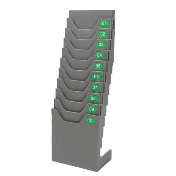 10 Seater Standing Punch Card Hanging Card Slot Hanging Card Card Slot Attendance Card Punching And Inserting Board 4.92X4.45X3.03 Inches