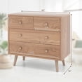 thumbnail image 3 of Giantex Storage Cabinet w/4 Storage Drawers, End Table w/Anti-Tipping Device, Console Storage Unit, Natural, 3 of 6