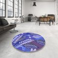 thumbnail image 4 of Ahgly Company Machine Washable Indoor Square Transitional Purple Mimosa Purple Area Rugs, 3' Square, 4 of 7