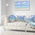 thumbnail image 1 of Tranquil Beach under White Clouds - Modern Seascape Canvas Artwork, 1 of 3
