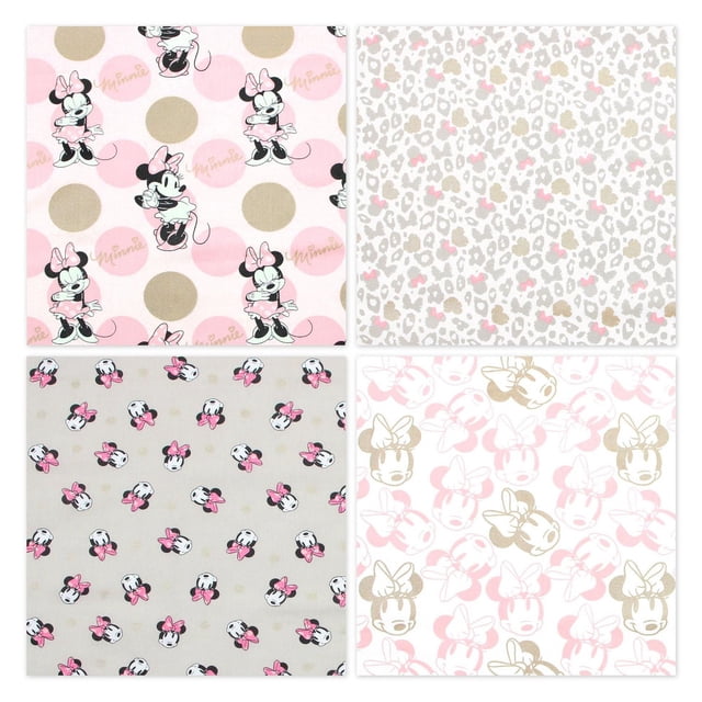 FABRIC CREATIONS Disney Minnie Mouse 4 Piece Cotton Fat Quarter Bundle, 4x18x21
