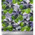 thumbnail image 1 of Soimoi Polyester Crepe Fabric Leaves & Lemon Vegetable Print Fabric by The Yard 42 Inch Wide, 1 of 3