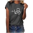 thumbnail image 1 of T-shirt Blouse Décontractée pour Femmes à Manches Courtes Imprimée pour la Journée des Infirmières, 1 of 7