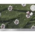 thumbnail image 3 of Soimoi Polyester Crepe Fabric Star & Owl Bird Printed Fabric 1 Yard 52 Inch Wide, 3 of 3